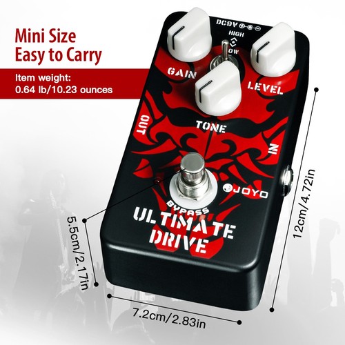 JOYO Overdrive Distortion Pedal Bordering-on-Distortion + Power Supply 4 Cables - Picture 6 of 12