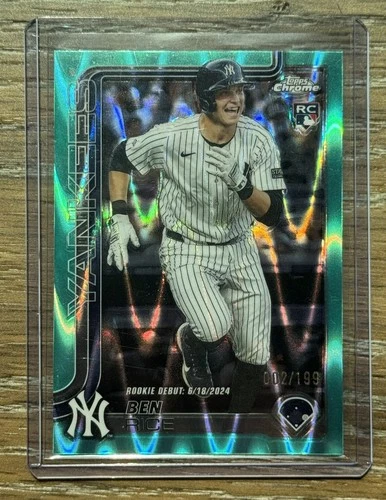 2025 Topps Chrome Update Ben Rice UCS138 Aqua RayWave Refractor Rookie RC 2/199