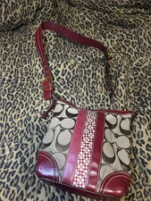 Coach J0668-10542 red crossbody shoulder bag