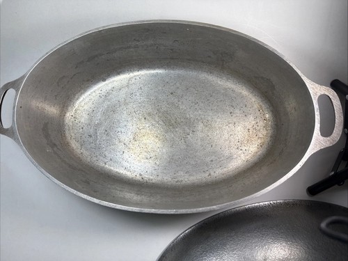 Vintage gehämmert Club Aluminium Hammercraft Kochgeschirr oval Bräter Dutch Oven 18,5 Zoll - Bild 3 von 15