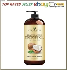 Handcraft Fractionated Coconut Oil 16oz 100% Pure Carrier Oil for Skin & Hair.