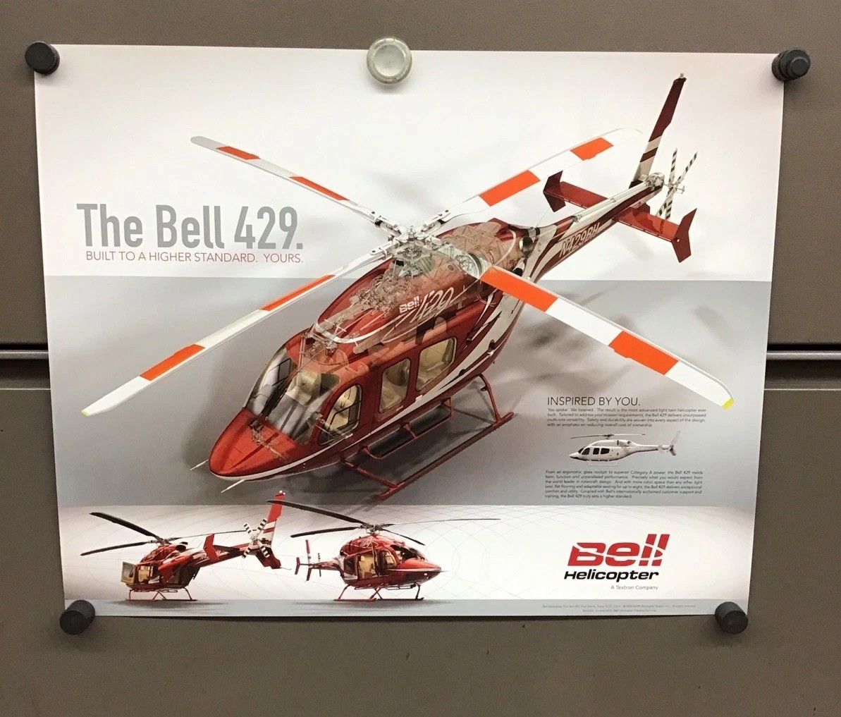 Bell Helicopter A Textron Company Bell 429 16” x 20” Poster New A