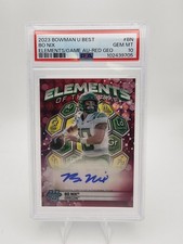 2023 Bowman U Best Bo Nix Elements Red Auto Jersey Match /10 PSA 10 Oregon Ducks