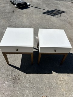 2 White Bed Side Tables With Draws