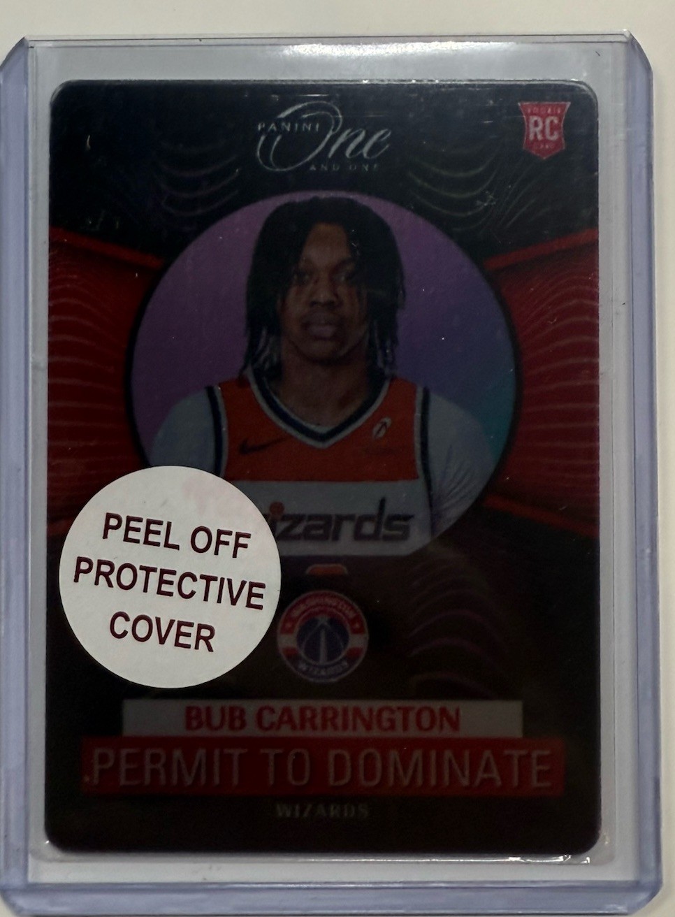 2024-25 Panini One and One Permit to Dominate #1 Bub Carrington SP Wizards
