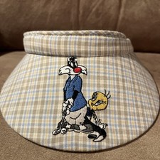 Vintage Tweety Bird Sylvester Gulf Visor Hat Warner Brothers Store Euc Z4
