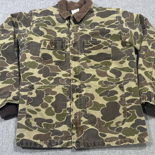 Carhartt CQ603 103 Vintage Duck Camo Camouflage Hunting Jacket Youth USA Made - Picture 2 of 13