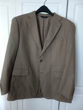 Mens Stafford Sport Coat Beige Tweed 46R