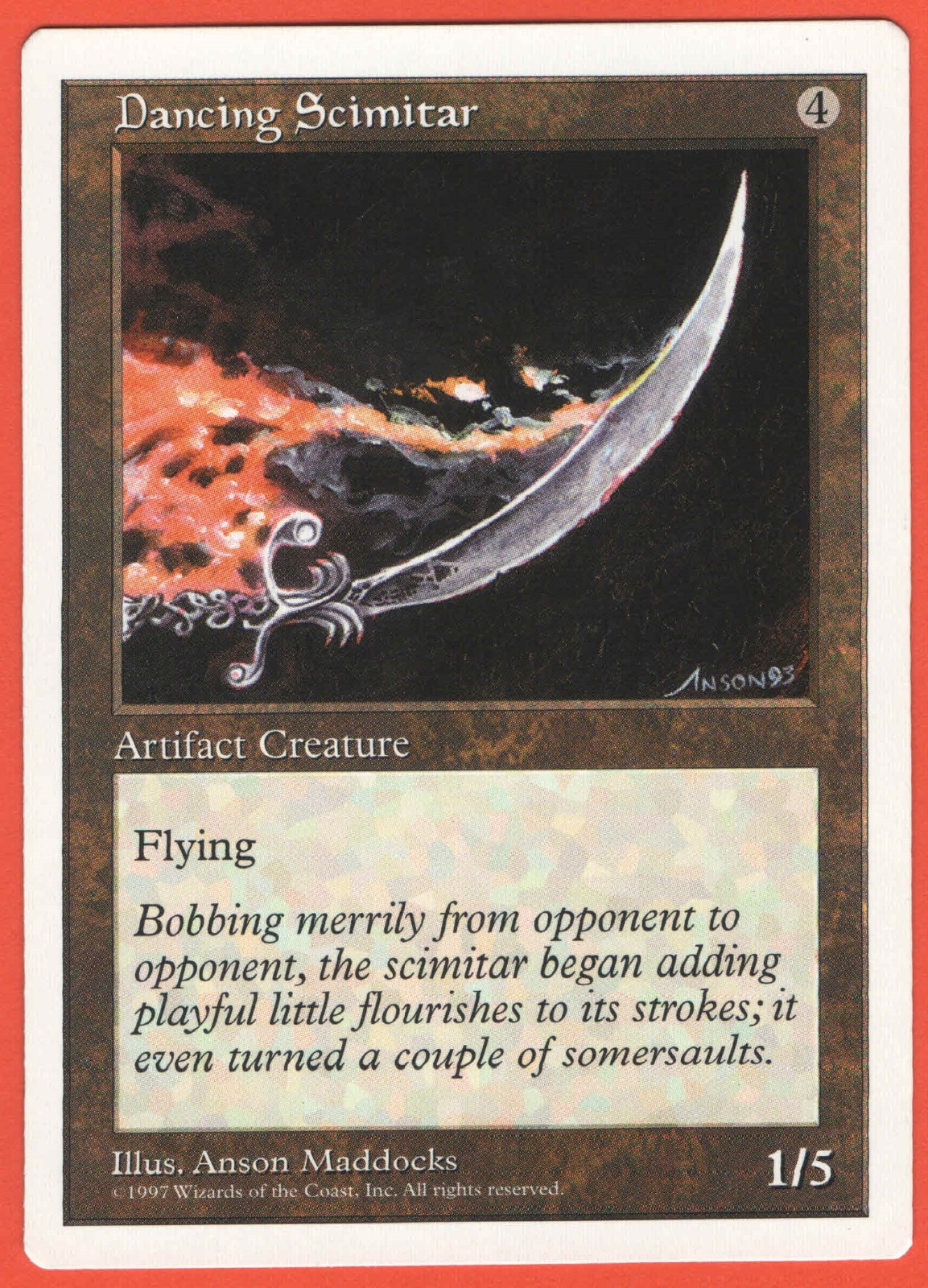 MTG ~ DANCING SCIMITAR ~ 5th Edition (1997) NM/M ~ FREE SHIPPING ~ Vintage Magic