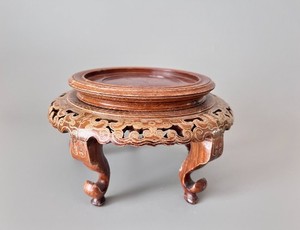 Chinese Carved Wood Stand - 12A  (Inlaid)
