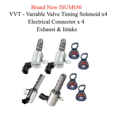4x Variable Timing Solenoid Actuator L / R Sides W/ Connector Fits Lexus Toyota
