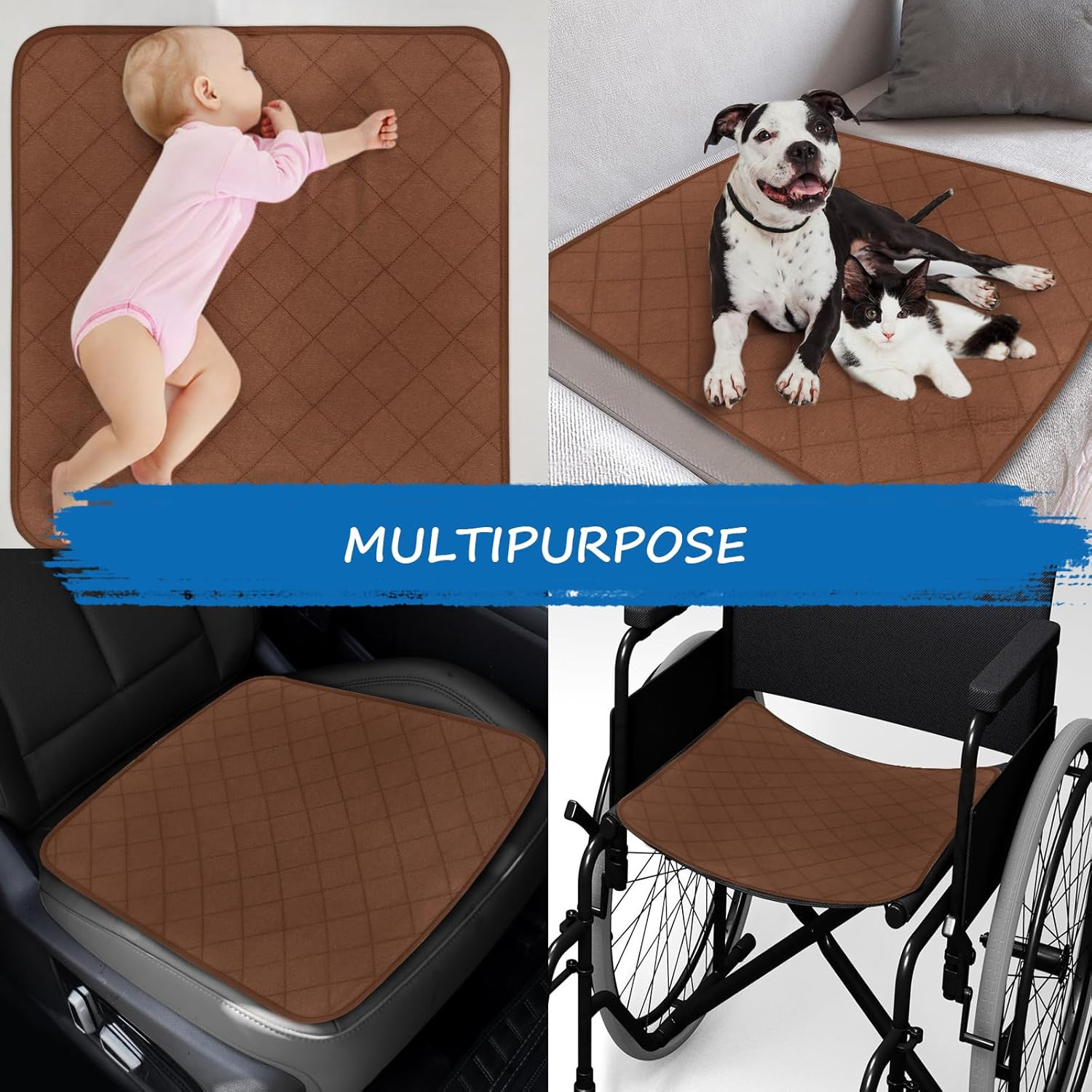 Waterproof Chair Pads for Incontinence Washable, 22" X 21" under Pads for Adults