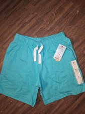 Cat Jack Boys Turquoise Drawstring Shorts Medium 8 Above The Knee 60 Cotton