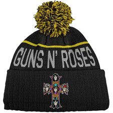 Guns N' Roses 'Cross' (Black) Beanie Hat NEW OFFICIAL