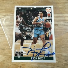 1991-92 Front Row Rick Fox Draft Pick ‘91 On Card Autograph RC No. 40 #721/1100