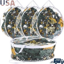 Clear PVC Wreath Storage Bags Waterproof Christmas Garland Organizer 4 Pack New