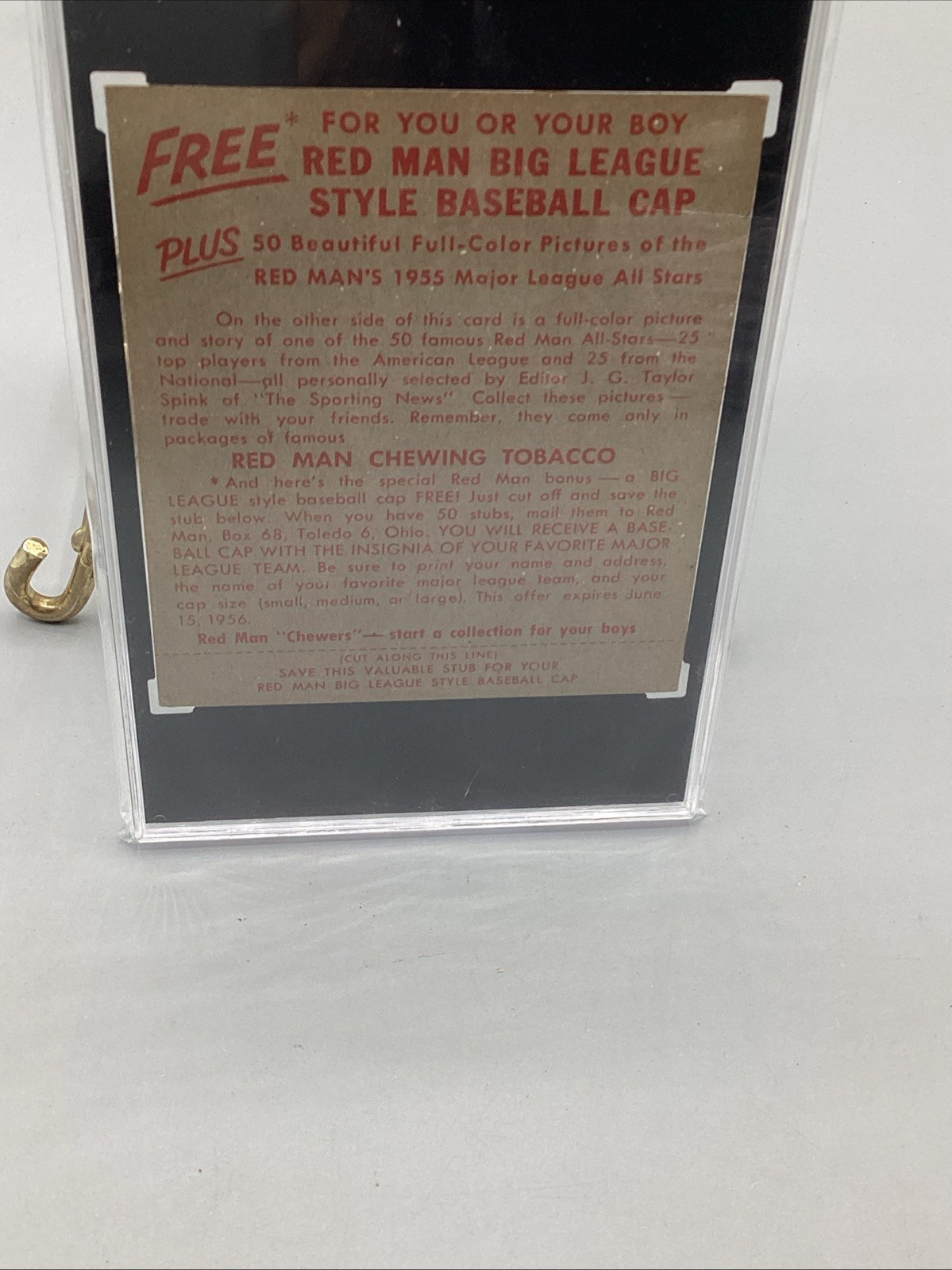 1955 Red Man Tobacco LARRY YOGI BERRA With Tab SGC 3 VG- Yankees-Hall Of Fame