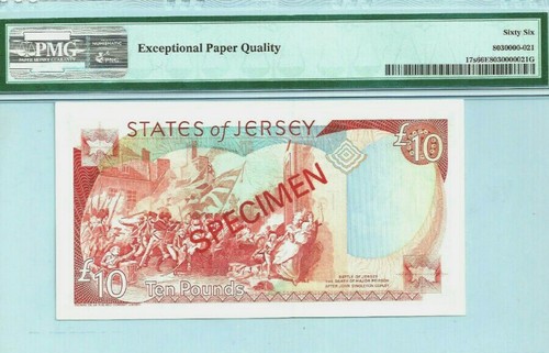 1989 JERSEY £10 "SPECIMEN" PMG66 EPQ GEM UNC【P-17s】 - Picture 2 of 2