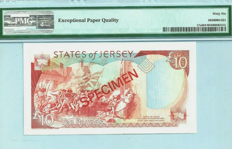 1989 JERSEY £10 "SPECIMEN" PMG66 EPQ GEM UNC【P-17s】 - Image 2 of 2