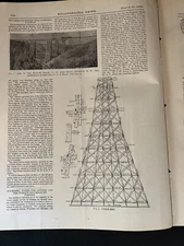 1892 Industrial Illustration Two Medicine Bridge Great Northern Railway