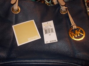 blue leather michael kors purse