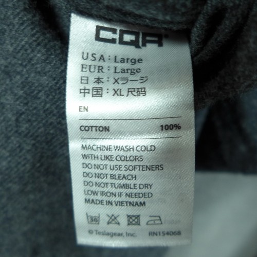 CQR verkauft graues Flanellshirt langärmeliges Flip-Manschette Shirt Herren Größe Large HOF113 - Bild 10 von 12