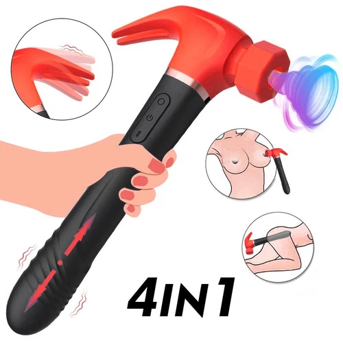 4IN1 Hammer Vibrator mit 7 stoßenden saugenden 10 Vibrationsspielzeug für Frau Männer - Bild 21 von 25