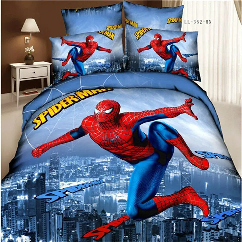 Spiderman Captain America Kids Duvet Set Twin Queen King Cotton | eBay