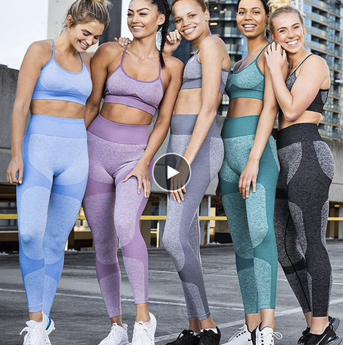 NEW 2 Piece Set Yoga Green Seamless Leggings Sports Bra Workout Gym Outfit Set - Picture 6 of 8