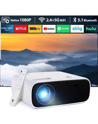 Mini Beamer mit erweiterten Funktionen, 5G WiFi, Full HD 1080P, Bluetooth 