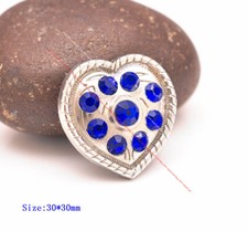 10X Western Blue Rhinestone Rope Side Love Heart Leathercraft Belt Bridle Concho