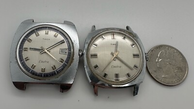 TIMEX Electric 腕時計 ステンレス　ジャンク Men's Vintage Timex Electric Wristwatches Lot Of 2 For