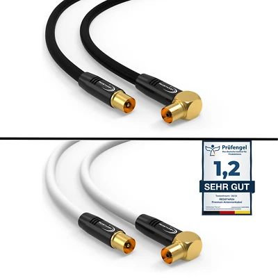 REDSTAR24 Cable de antena TV cable digital cable de televisión 135db conector coaxial 90° hembra HD UHD