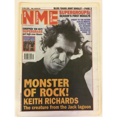 NEW MUSICAL EXPRESS NME MAGAZINE 8 JULY 1995 npbox0045 KEITH RICHARDS SUPERGRASS