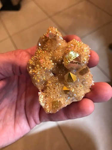 Tangerine Pearl Opal Angel Spirit Aura Quartz Small Size Cluster Specimen 000 - Picture 8 of 12
