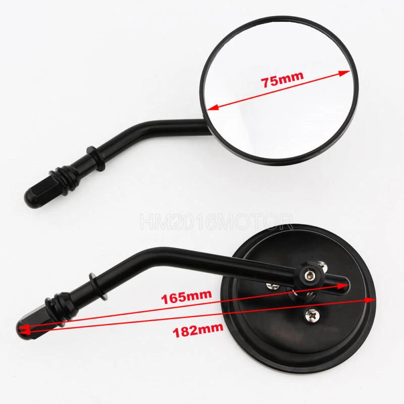 For Harley Davidson Street Glide FLHX Motorcycle Rearview Side Mirrors Black 8MM - Image 3 of 4