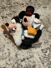 Vintage Walt Disney 2000 Millennium Bean Bag Plush Set Mickey Donald  Pluto Hat