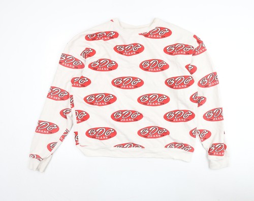 BDG Sweatshirt Unisex weiß Grafikdruck M