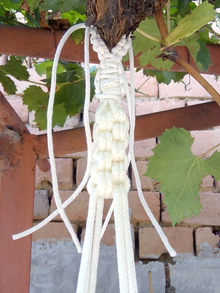 KMNatural Macramé Planta Colgador Hecho a Mano M01P01 Foto 4 de 4