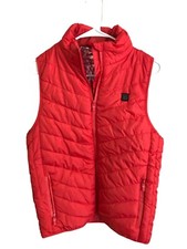USB Heated Puff Vest Red Unisex Size Medium Full Zip Stand Collar Hiking Outdoor
