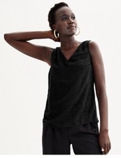Nine West Women  s V Neck Tank- Black- Size: Small- NWT Retail 26
