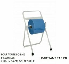 Distributeur De Papier Ribitech PRIDM967 - Support Bobine Essuyage (Métal, Blanc)
