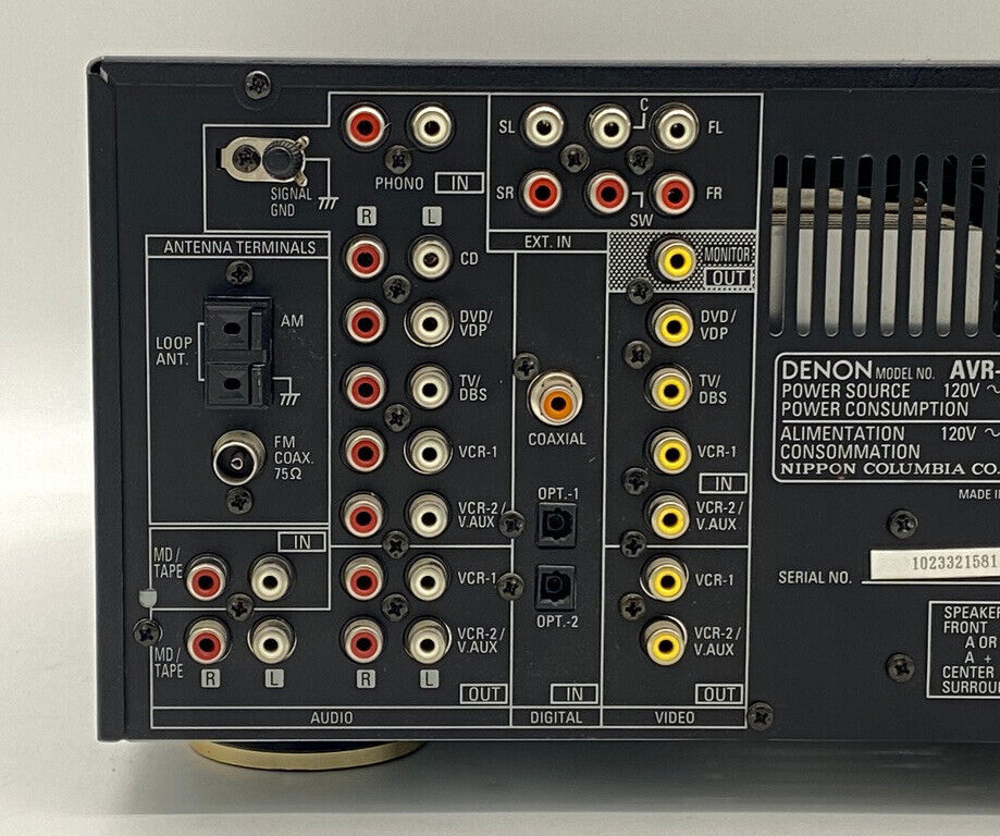 Denon AVR-1801 AV Surround Stereo Receiver Phono Input AM/FM