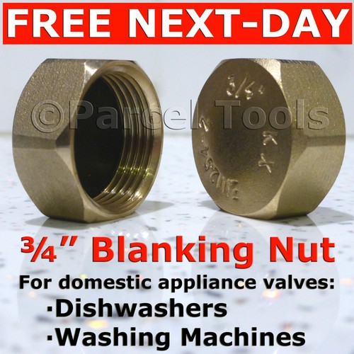 ¾" BSP Hex Nut STOP END CAP Valve Blanking Dishwasher Washing Machine 3