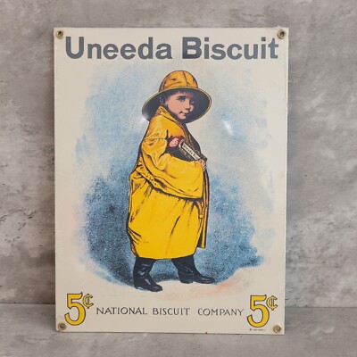 Uneeda Biscuit National Biscuit Company Nabisco Ande Rooney Porcelain Sign New