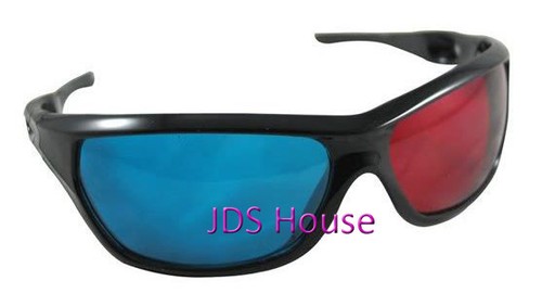 3D digital video Glasses Plastic Frame Resin Lens Blue+Red - Picture 2 of 7