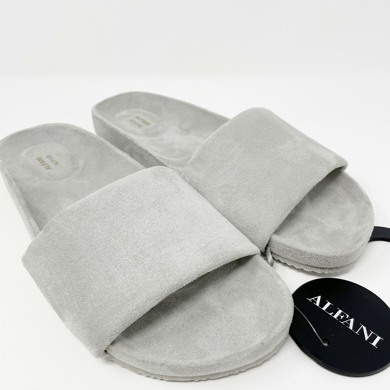 Image 1 - Alfani Faux Suede Slide Size XL 11-12 Women's Slip-On Slipper Flat Sandals Gray