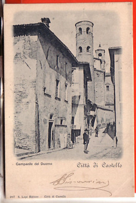 POSTCARD CASTLE TOWN TRAVELLED 1900 ANIMATED CATHEDRAL BELL TOWER