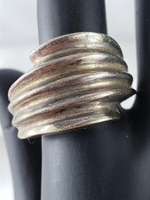 Mexico Vintage Sterling Silver Thick Band Ring Size 7.25 - 11.2 Grams