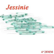 Magnetic Reed Switch Sensors 100Pcs 4x28mm Normally Open NO DIY Green